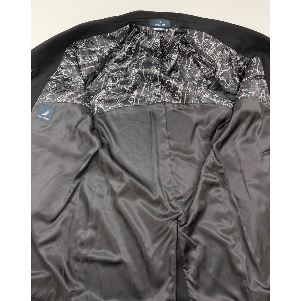 $350 NEW NAUTICA Mens 40R Black Soft Wool Classic Fit 38" Long OverCoat Jacket - Picture 2 of 9